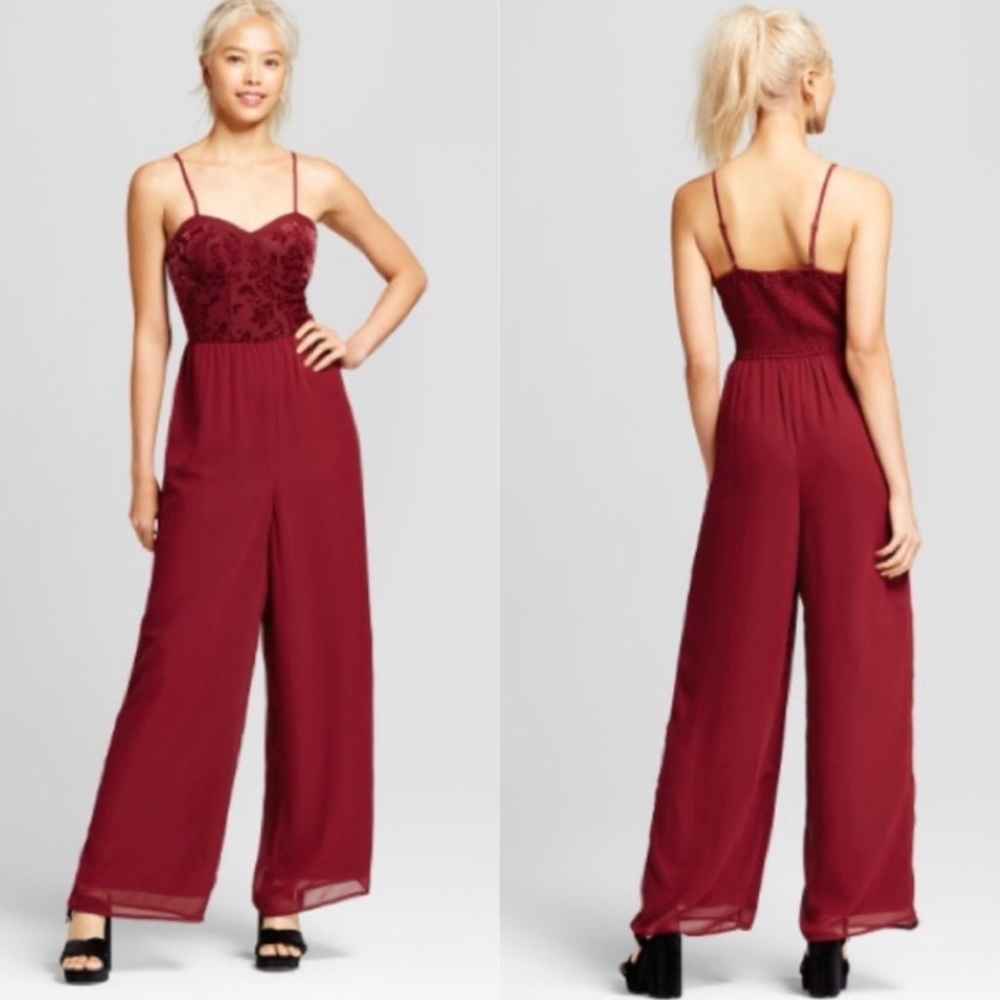 Xhilaration Jumpsuit with Velour and Chiffon